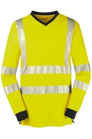 4Protect Warnschutz-Shirt Warnschutz-Langarm-Shirt Jacksonville gelb 6XL