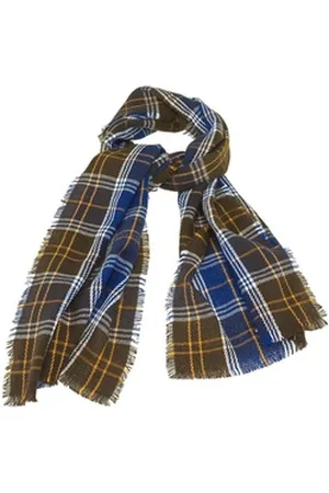 Tamaris Schal Scarf, (Set, 1-St. 1-teilig), Damen Schal Karomuster blau|silberfarben