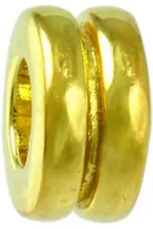 Carlo Biagi Bead Doppelring Bead Silber European Beads, Bead 925er Sterling Silber, 750/- Vergoldung, gold, Doppelring goldfarben