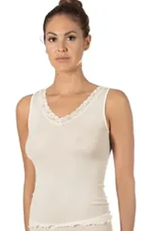 Nina Von C. Thermounterhemd Damen Achseltop Wool Silk (Stück, 1-St) - beige 38
