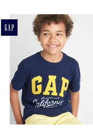 GAP Print-Shirt blaue Print Shirt Logodruck auf der Vorderseite blau