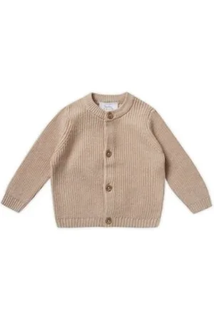 Stellou & friends Strickjacke Leicht gerippte Strickjacke Leicht gerippte Strickjacke beige 74/80