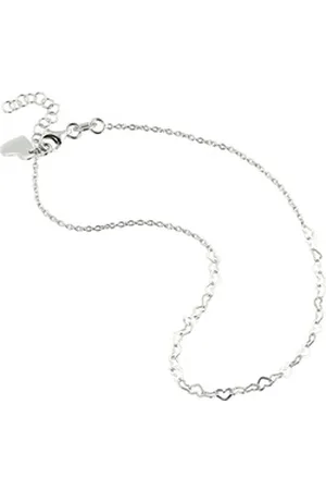 SilberDream Fußkette mit Anhänger Herzchen Fußkette Damen, Damen Fußkette Herzchen aus 925 Sterling Silber, Farbe: silber silberfarben