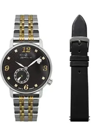 Zeppelin Quarzuhr Luna 7633M-2_set, (Set, 2-tlg., Mit zusätzlichem Lederarmband) silberfarben