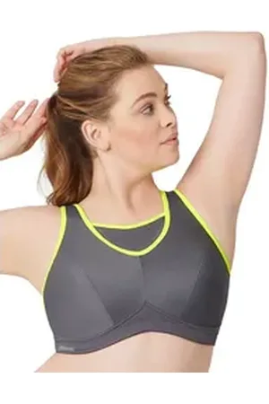 Glamorise Bügelloser BH Sport Bustier gelb|grau 75