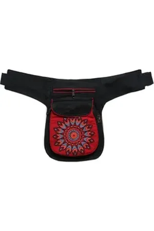 Kunst und Magie Bauchtasche Bauchtasche Sidebag Hipbag Mandala-Print rot|schwarz