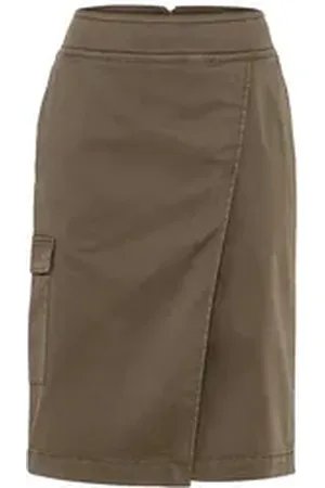 Camel Active Webrock Damen Bleistift Rock mit Schlitz grün 36