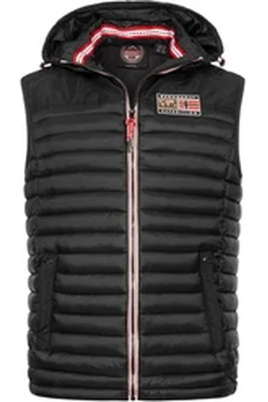 Geographical Norway Steppweste Herren Stepp weste Bodywärmer Outdoor Kapuzenweste Herbst Vest Winter schwarz M 48