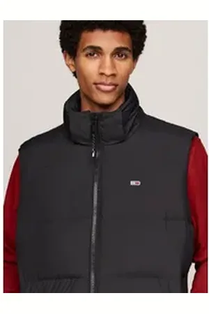 Tommy Hilfiger Steppweste TJM ESSENTIAL DOWN VEST EXT abnehmbare Kapuze mit Kordelzug schwarz M