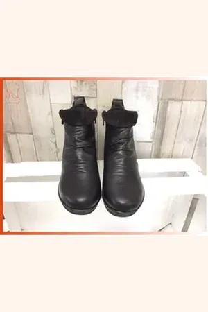 Comfortabel Damen Keilstiefelette schwarz, 2 Reißverschlüsse 42 Stiefelette 42