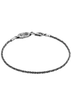 Haze & Glory Silberarmband Herren Kordelkette - Paradise 925 Silber oxidiert grau 18
