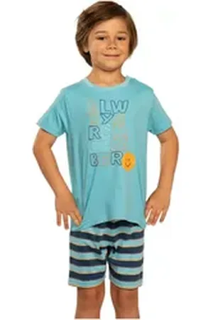 Eskimo Schlafanzug Kids (Set, Set) Jungen Schlafanzug kurz Shorty Baumwolle blau|lila 5 (Körpergröße 110)