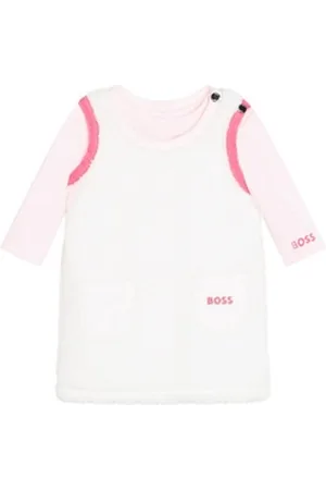 HUGO BOSS 2-in-1-Kleid Baby Set Shirt mit Kleid rosa weiß 9 Monate ( 68-74)