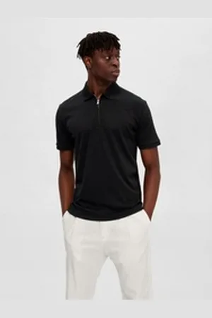 SELECTED HOMME Poloshirt SLHFAVE ZIP SS POLO NOOS schwarz XXL