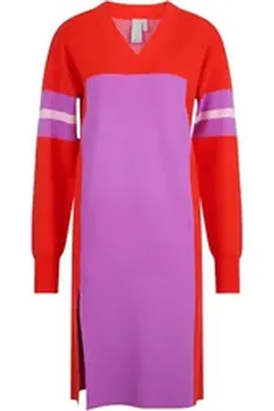 Sportalm Kitzbühel Strickkleid mit kontrastfarbigen Einsätzen rot 34