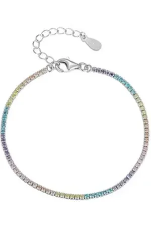 Eyecatcher Armkette 925 Sterling Silber feines Armkettchen mit bunten Edelsteinen verstell (kein Set) silberfarben