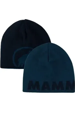 Mammut Strickmütze Logo Beanie mit Wendemöglichkeit blau