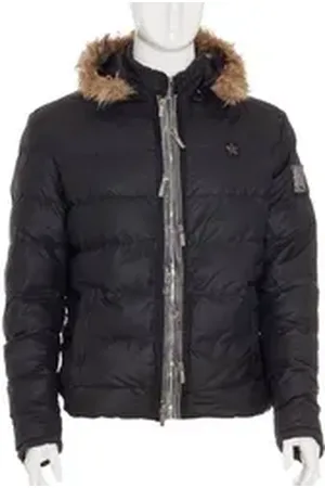 Cipo & Baxx Winterjacke C-7310 gefüttert, mit abnehmbarer Kapuze schwarz L