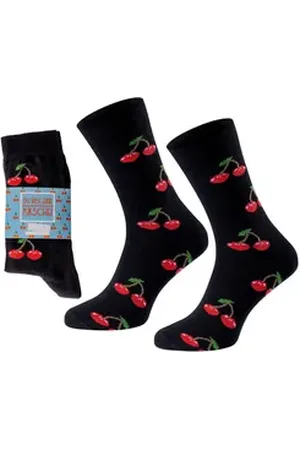 Chili Lifestyle Freizeitsocken CHERRY Lustige Socken mit Spruch Banderole als Geschenksocken (Paar, 1-Paar, Mit Spruchbanderole) Weichbund ohne Gummidruck rot|schwarz 41-45