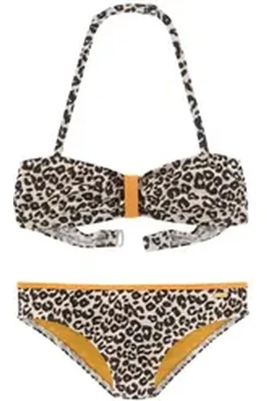 Buffalo Bandeau-Bikini Kitty Kids im Leodruck braun 158/164