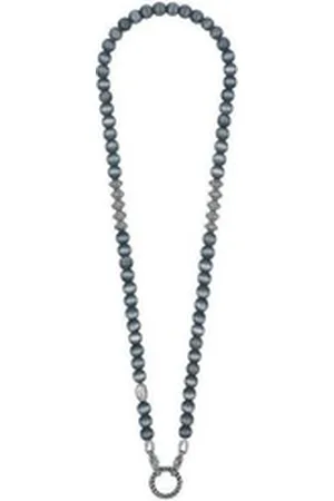 ESPRIT Edc by Collier EENL10245A420, Sportliches Perlenhalsband mit Glam-Rock-Akzenten grau