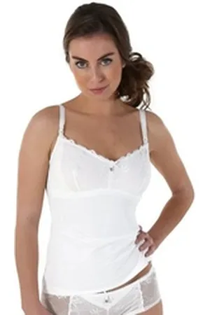 Petit Amour Stilltop EMMA mit Still-BH Funktion ohne Bügel Wunderschöne Stillwäsche als Stilltop mit Stillclips weiß 40 (85 B-C Cup)