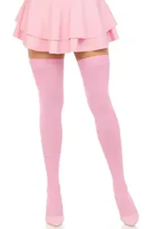 Leg Avenue Strapsstrümpfe Straps-Strümpfe - rosa (1-Paar) transparent rosa