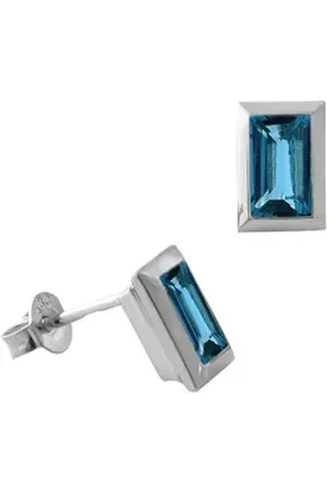 Acalee Paar Ohrstecker Topas-e Weißgold 333 Stecker mit Topas London Blau blau