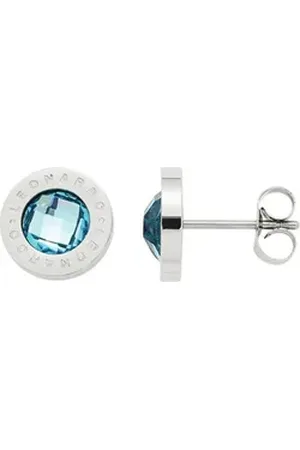 Leonardo Paar Ohrstecker Damen-Ohrstecker Edelstahl, Glas blau