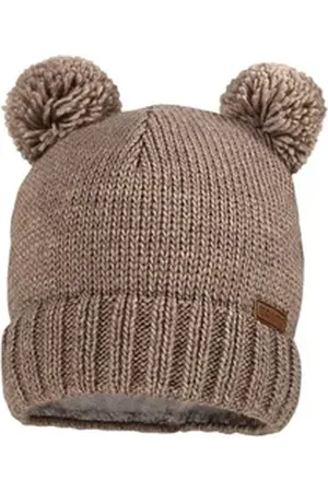 maximo Strickmütze aus softer Wollmischung mit zwei Pompons braun 45
