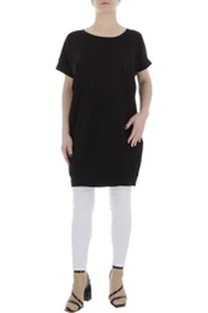 Ital-Design Tunikashirt Damen Freizeit (85987294) Stretch Top & Shirt in Schwarz schwarz S/M
