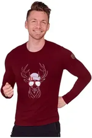 Almgwand Outdoorjacke Longsleeve Herren - SCHWAIGERALM - bordeaux, graumeliert L