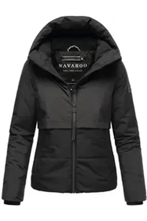 Navahoo Steppjacke Liebesküken XIV modische Damen Winterjacke mit Fleece-Innenfutter schwarz S (36)