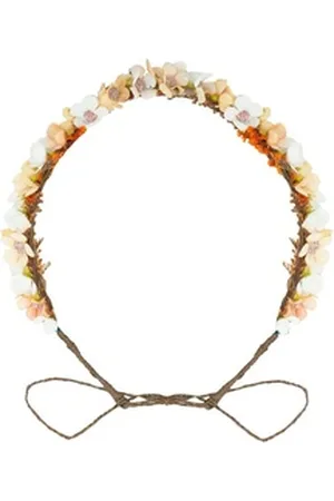 Trachtenland Trachtenhut Blumenkranz Elfe zum Binden - Weiß / Apricot