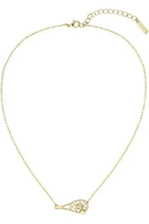 Lacoste Kette mit Anhänger Schmuck Edelstahl Halsschmuck Halskette Ankerkette WINNA, mit oder ohne Glasstein gelb|goldfarben