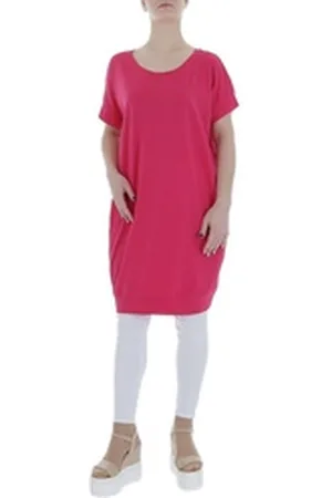 Ital-Design Tunikashirt Damen Freizeit (85987296) Stretch Top & Shirt in Pink rosa S/M