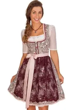 Alpenfee Dirndl Mini Dirndl 2tlg. - FLORI - grau grau