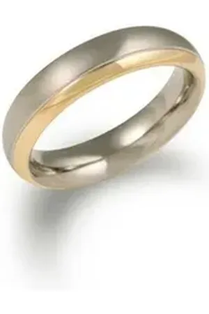 Boccia Titanium Boccia Fingerring Boccia Ring 0130-08 Titan, teilvergoldet Größe 63 grau