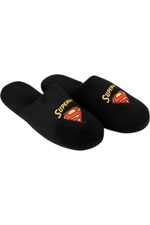 UNITED LABELS ® Superman Hausschuhe für Herren Puschen Slipper Pantoffeln Schwarz Hausschuh 40/41