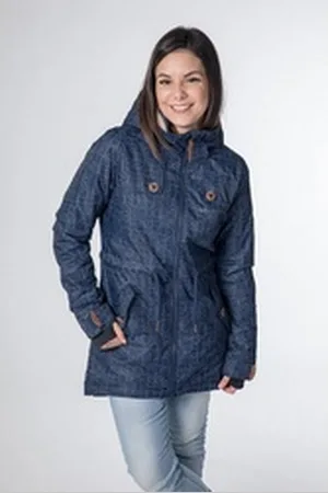CNSRD Funktionsparka CHARLOTTE COAT NAV CS WOMEN mit hochschließendem Kragen und Kapuze blau 40