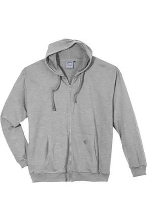 Ahorn Sweatjacke Ahorn Kapuzen-Sweatjacke Übergröße hellgrau melange grau 8XL
