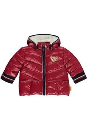 Steiff Winterjacke Steiff Baby Jacke Winterjacke rot mit Teddyapplikation 62