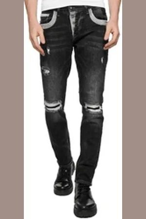 Rusty Neal Straight-Jeans YOKOTE mit farblich abgesetzten Details schwarz 30
