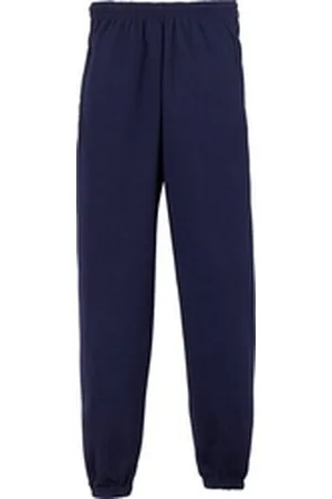 Fruit Of The Loom Homewearhose Unisex-Freizeithose, lang mit Bündchen Uni blau XXL
