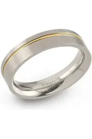 Boccia Titanium Boccia Fingerring Boccia Ring 0149-03 Titan, teilvergoldet Größe 61 grau
