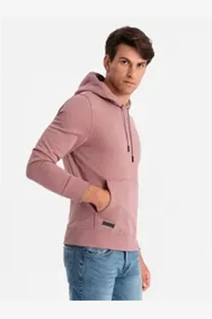 Ombre Clothing Kapuzensweatshirt Basic-Kapuzensweatshirt rosa S