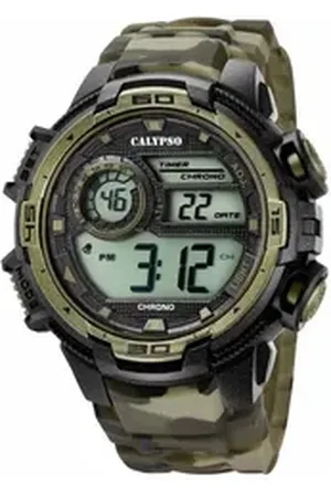 Calypso Digitaluhr Herrenuhr K5723-6 Beige Kunststoffband 51,5 mm
