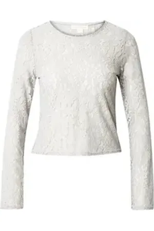 Aeropostale Langarmshirt (1-tlg) Spitze grau|silberfarben M