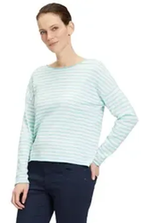 Betty & Co Strickpullover Betty & Co Strickpullover mit U-Boot-Ausschnitt (1-tlg) Materialmix weiß 36