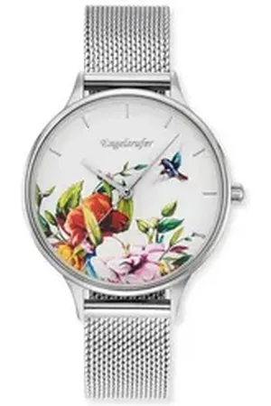 Engelsrufer Quarzuhr Damen Uhr ERWA-FLOWER1-MS-MS Edelstahl Milanaiseband Quarz, (1-tlg)